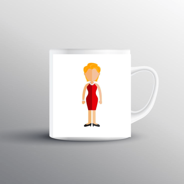 Lady Illustration Printed Mug