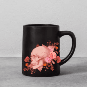 Skull With Flower Printed Mug