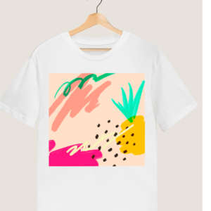 Abstract "Color and Fruit" Printed T shirt.