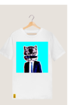Guy's Psy Suited Split Head Cat Printed T shirt.
