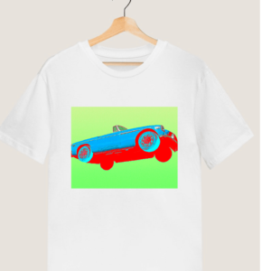 Men's Funky "Flying Psy Car" Printed T shirt