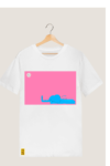 "Cute Lazy Elephant" Printed Regular Fit T-shirt In White Color.