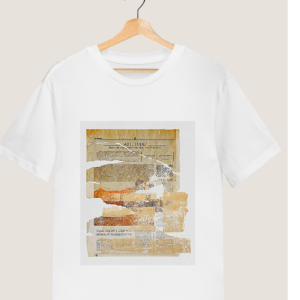 Quirky "Distorted NewsPaper " printed T shirt.