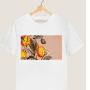 Classic ''flower and leaves" Printed Round Neck T shirt