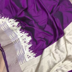 Banaras Handloom Pure Katan Silk Ganga Ghat Saree