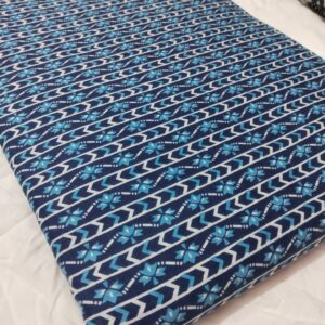 Unstitched blue Cotton Clothing Material
