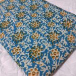 Unstitched blue Cotton Clothing Material