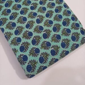 Unstitched blue Cotton Clothing Material