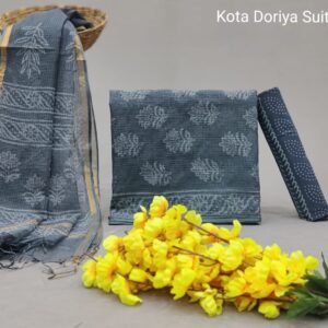 Traditional hand block Kota doriya suit