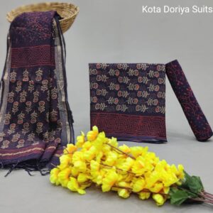 Traditional hand block Kota doriya suit
