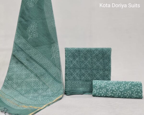 Traditional hand block Kota doriya suit