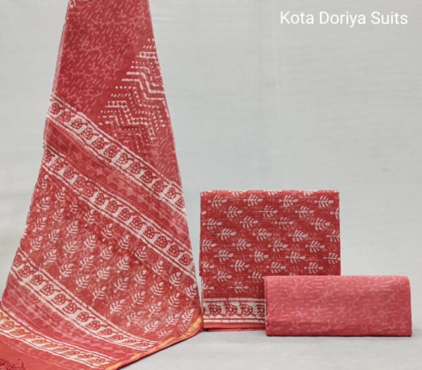 Traditional hand block Kota doriya suit