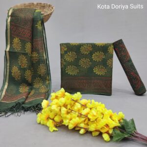 Traditional hand block Kota doriya suit