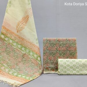 Traditional hand block Kota doriya suit
