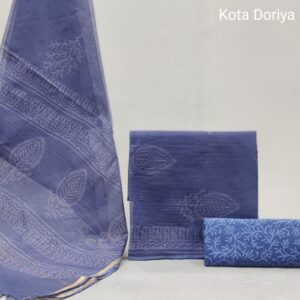 Traditional hand block Kota doriya suit