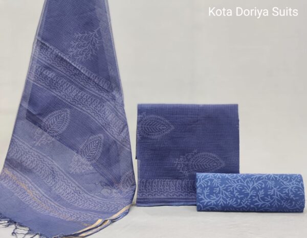 Traditional hand block Kota doriya suit