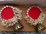Red hot wedding jumka earings