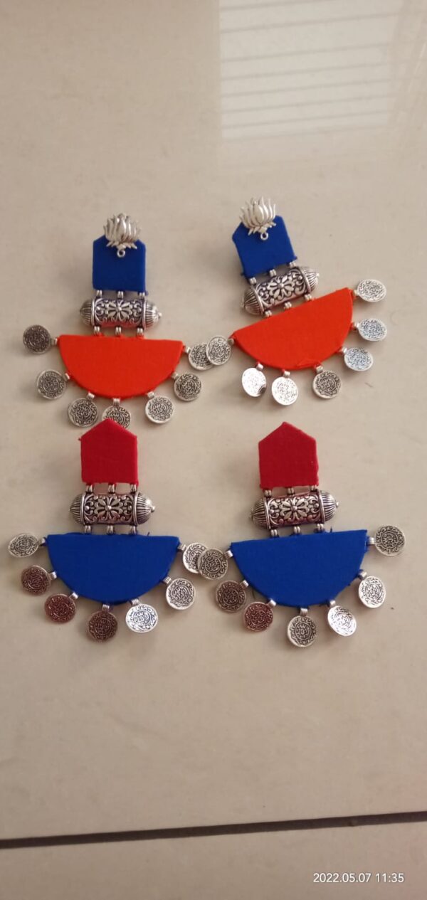 Oxidised silver earrings
