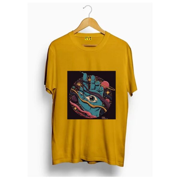 Ghost hand with one eye printed t shirt