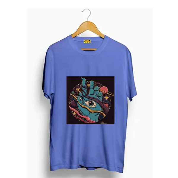 Ghost hand with one eye printed t shirt