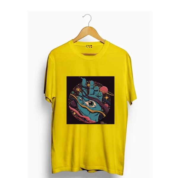 Ghost hand with one eye printed t shirt