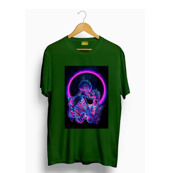 Skeleton couple printed t shirt