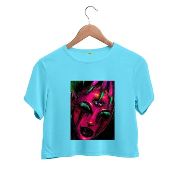 crop top printed with three eye women