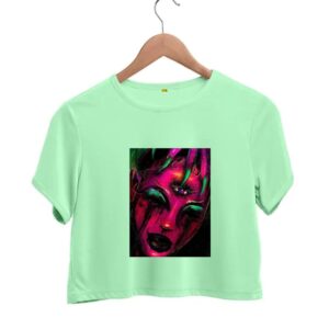 crop top printed with three eye women
