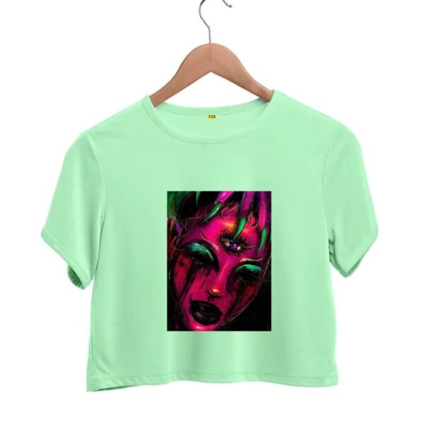 crop top printed with three eye women