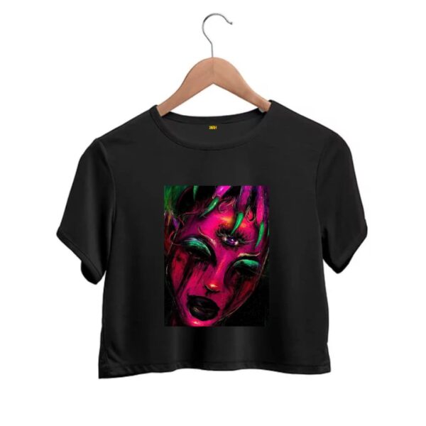 crop top printed with three eye women