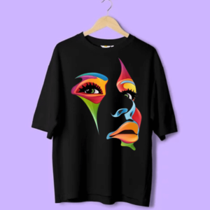 Oversized Face Printed T shirt.