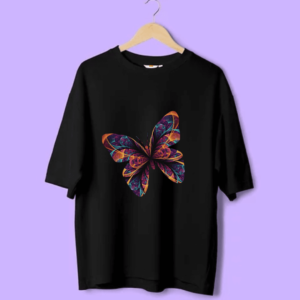 Oversized Butterfly printed T shirt