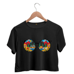 goggles printed crop top
