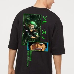 Printed Round Neck Black T-shirt