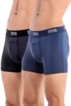TRYB Mens Sport Performance Stretch Quick Dry Moisture Wicking Athletic Active Square Cut Compression Boxer Trunk (Pack of 2)