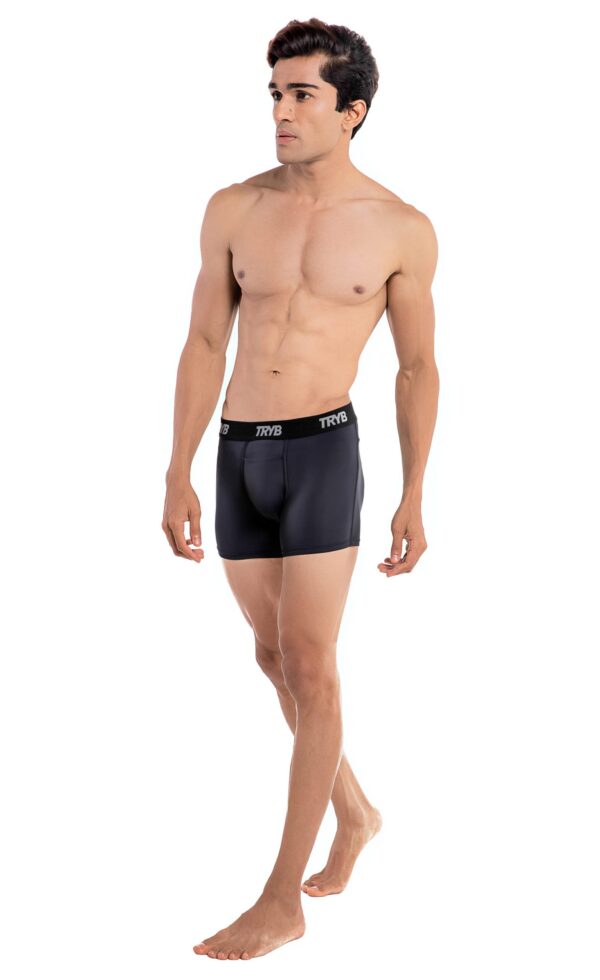 TRYB Mens Sport Performance Stretch Underwear Quick Dry Moisture Wicking Athletic Active Kooltex Square Cut Boxer Trunk