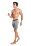 TRYB Mens Compression Shorts Long Leg Performance Underwear Spandex Running Workout Athletic Quick Dry Tights Boxer Brief Trunk
