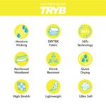 TRYB Mens Sport Performance Stretch Quick Dry Moisture Wicking Athletic Boxer Active Brief (Pack of 2]