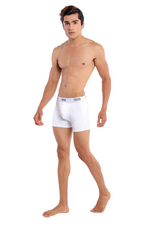 TRYB Mens Sport Performance Stretch Quick Dry Moisture Wicking Athletic Active Square Cut Compression Boxer Trunk