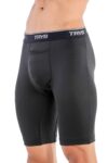 TRYB Mens Compression Shorts Long Leg Performance Underwear Spandex Running Workout Athletic Quick Dry Tights Boxer Brief Trunk (Pack of 2)