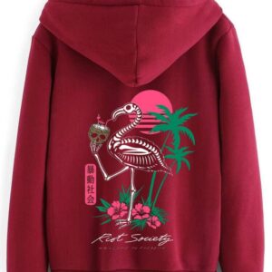 Hoodie Printed With Flamingo