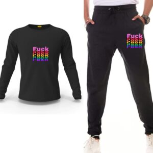Fuck Printed Track Suit Set