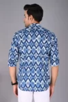 Indigo Blue Printed Pure Cotton Short Kurta