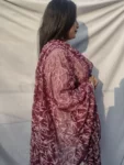Wine And White Chikankari Tapchi Duppata