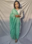 Sea Green And White Chikankari Tapchi Duppata