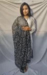 Black & White Georgette Chikankari Dupatta