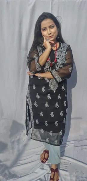 Black Georgette Chikankari Kurta