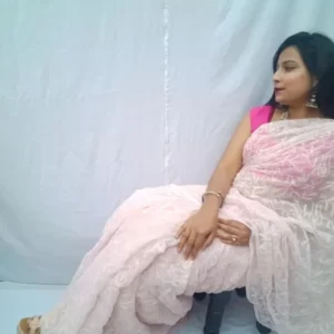 Baby Pink Georgette Chikankari Saree