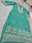 Sea Green Chiffon Chikan Kurta Sharara Set
