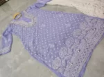 Lavender Chiffon Chikan Kurta Sharara Set